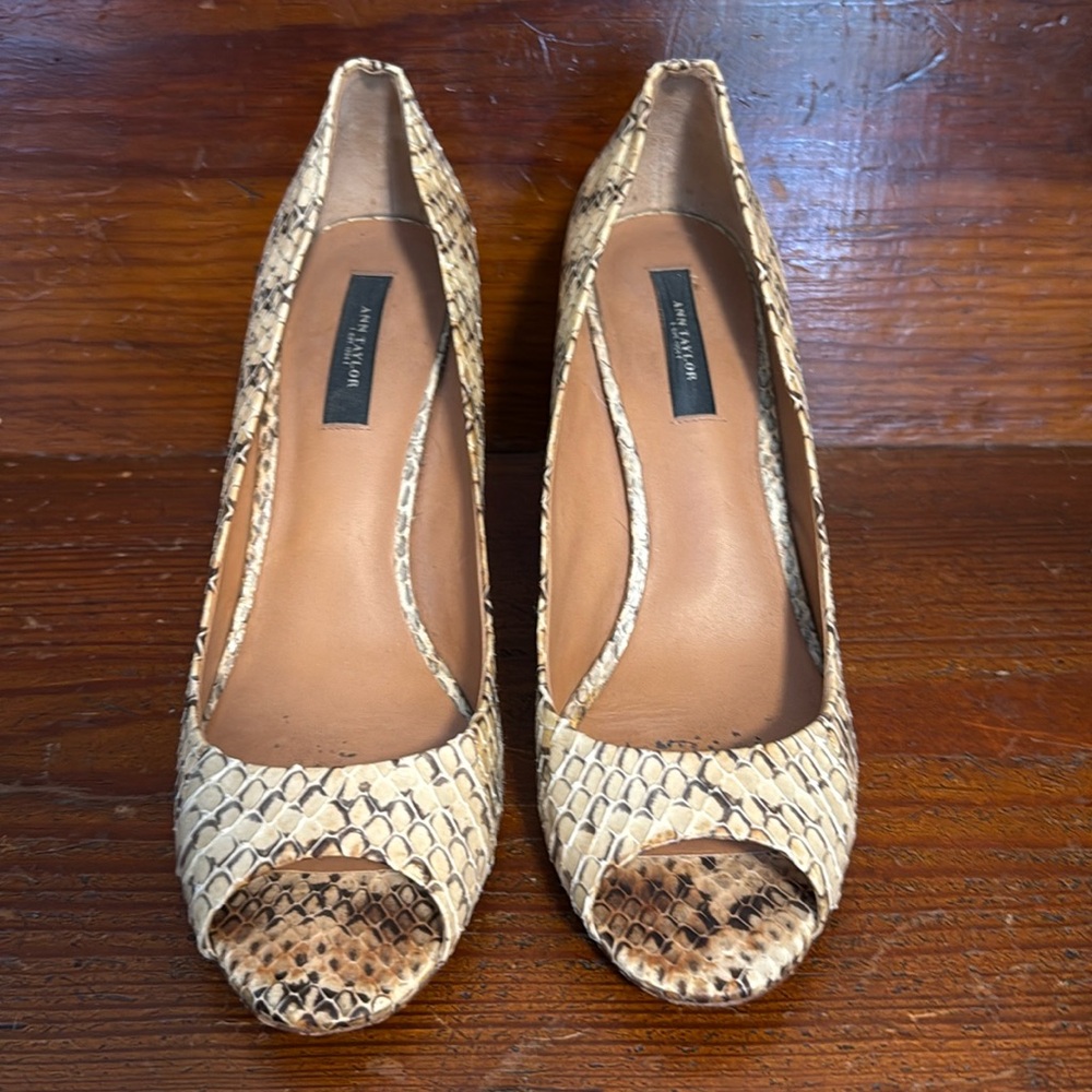 Ann Taylor Faux Snake Skin Heels